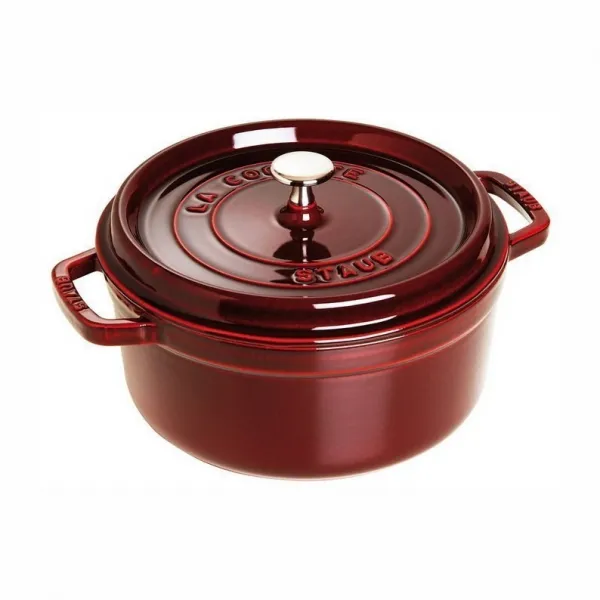 Кокот круглый, 24 см, 3,8 л, гранатовый, Staub