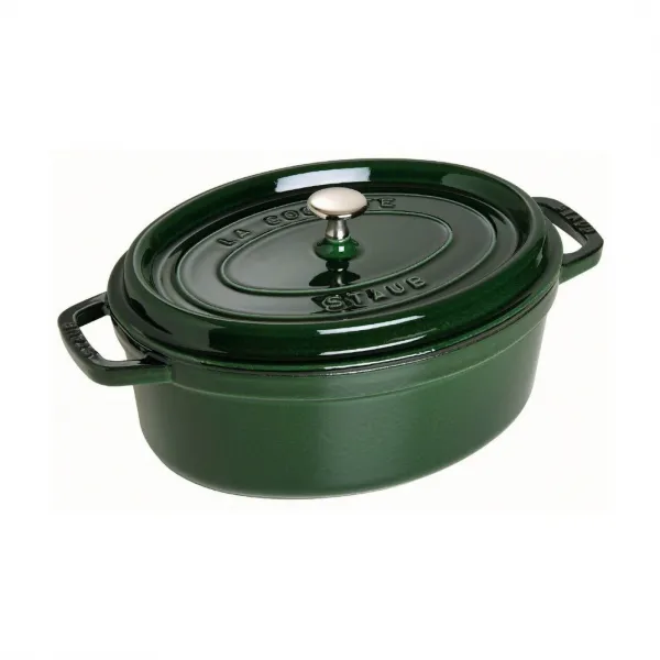Кокот овальный, 31 см, 5,5 л, зеленый базилик, Staub