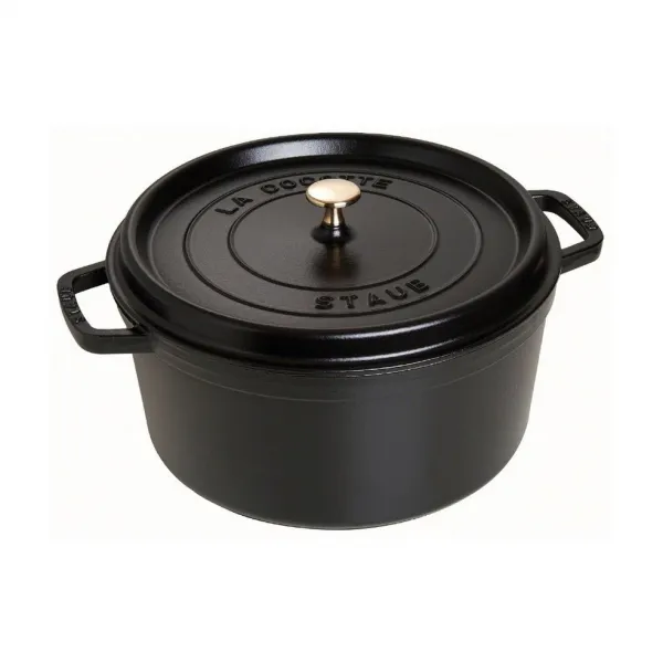Кокот круглый, 28 см, 6,7 л, черный, Staub
