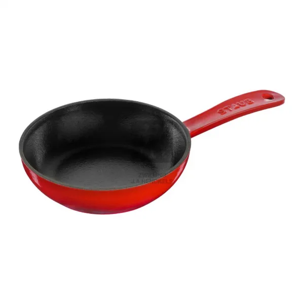 Сковорода круглая, 16 см, с чугунной ручкой, красная, Staub
