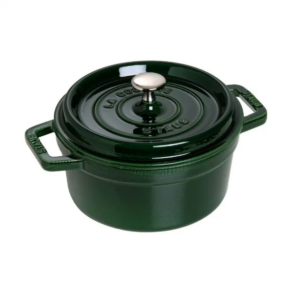 Кокот круглый, 20 см, 2,2 л, зеленый базилик, Staub