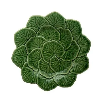 Блюдо Bordallo Pinheiro «Geranium», 22 см, зеленое