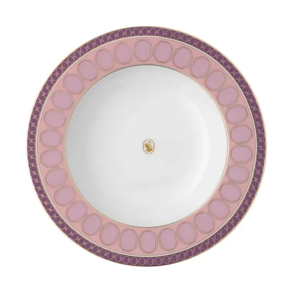 Тарелка глубокая 24 см «Rose» розовая Rosenthal, Swarovski x Rosenthal