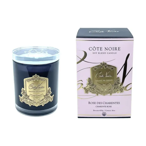 Свеча ароматическая 450 г «Rose Petal» в черном сосуде, 15 см, 100ч, Cote Noire