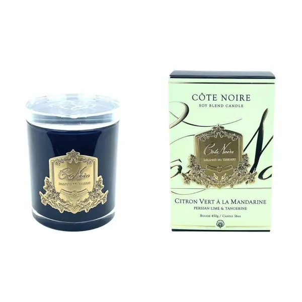 Свеча ароматическая 450 г «Persian Lime &Tangerine» в черном сосуде, 15 см, 100ч, Cote Noire
