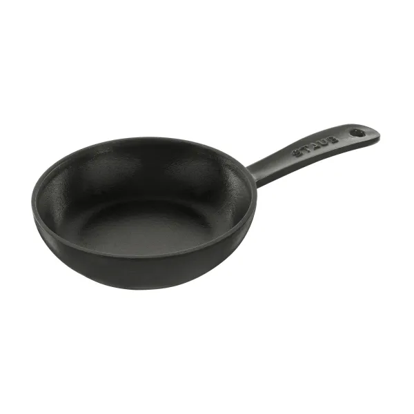 Сковорода круглая, 16 см, с чугунной ручкой, черная, Staub