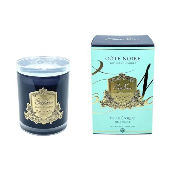 Свеча ароматическая 450 г «Belle Epoque» в черном сосуде, 15 см, 100ч, Cote Noire