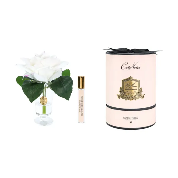Роза 17 см «Charente Rose» бело-розовая, Cote Noire