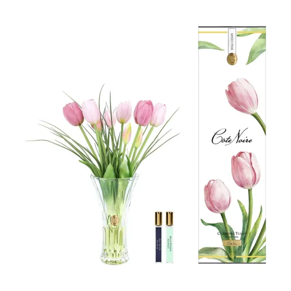 Ароматизированный букет 20 см «Charente Tulips», розовый, Cote Noire